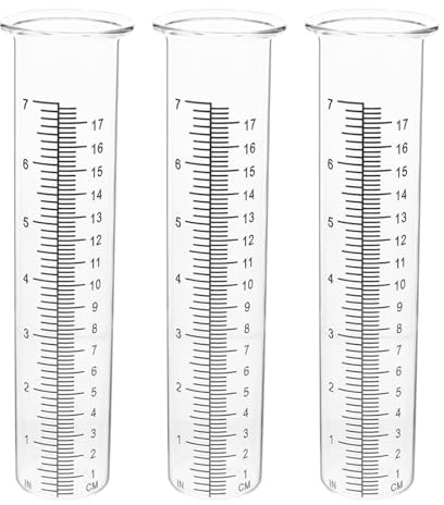 BESPORTBLE Lot de 3 Cylindres Pluviométriques en Plastique - Résistants au Gel, 7 avec Chiffres Lisibles, Outil Précis pour Jardin, Terrasse et Pelouse