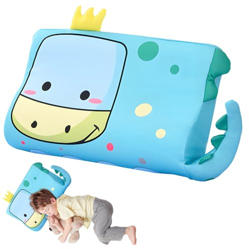 Jonuin Cuscino per Bambini, 46x26cm Cuscino Schlummerkids con Federa, Cuscino Culla in Memory Foam, Ergonomico, Traspirante per Sonno Riposo Bambini Dai 3 Anni (Dinosauro)