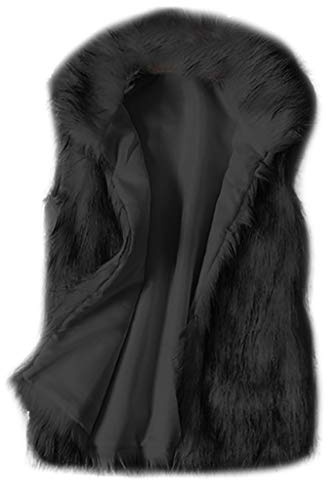 Generisch Fellweste Damen Kunstfell Weste Damen Elegant Wärmeweste Einfarbig Damen-Westen Winter Felljacke Ärmellos Fellmantel Warm Pelzmantel Outdoor Pelzjacke Stehkragen Winterjacke Locker Casual