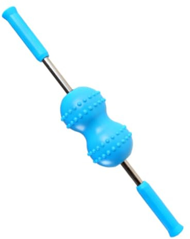Blauer Nackenrollstab mit Doppelkugel aus Kunststoff | 1 Stück, Ergonomisches Design, für Arm und Hals, Tragbar für Frauen und Männer