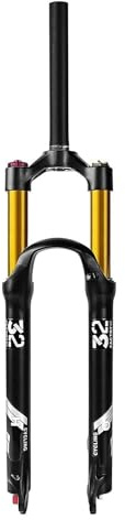 LQVAIPT Fourche avant VTT de 26, 27,5 et 29 pouces, débattement de 140 mm, réglage de rebond de 1 à 1/8, frein à disque QR de 9 mm de diamètre, 26 pouces (A,26)