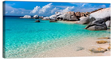 canvashop quadri Moderni Soggiorno Mare Sardegna 140x70 cm | Quadro Su Tela Canvas, Stampe Da Parete