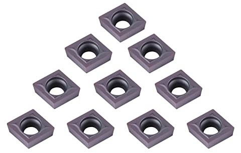 Fockety Herramienta de Torneado de Torno Cortador de Cuchillas con Insertos de Carburo CNC Duraderos, 10 Piezas de Insertos CCMT09T304 VP15TF para Procesar Acero Ordinario y Acero Inoxidable, Fácil