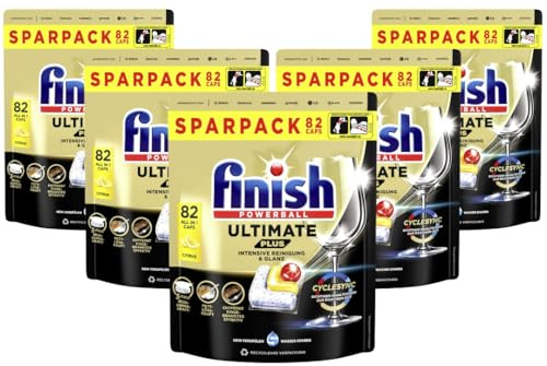 Finish Ultimate Plus All in One Citrus Spülmaschinentabs XXXL Pack mit 410 Tabs - Geschirrspültabs für intensive Reinigung, Fettlösekraft und Glanz, entfernt Eingebranntes effektiv