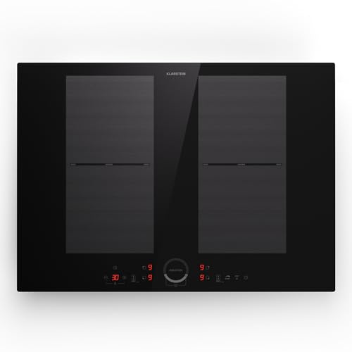 Klarstein induction hob, glass ceramic hob, 7000W induction with 4 plates, built-in with touch display and timer, modern hobs overheating protection
