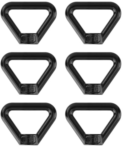 Antrader M16 Lifting Eye Nut,Triangle Ring Shape Lifting Eye Threaded Nut for Rope Fitting,304 Stainless Steel,Black,6Pcs