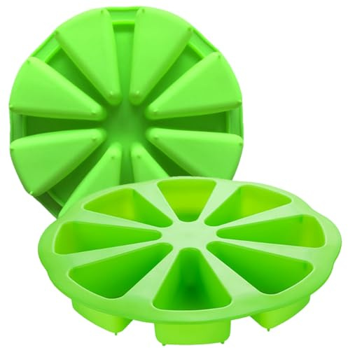 Toyvian Triangle Cake Slice Silicone Moulds 2 Pcs, 8-Portion Non-Stick Baking Moulds, Silicone Quiche Slice Moulds for Muffins and Brownies in Kitchen Baking