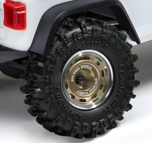 0.7 RC Beadlock Wheels & TS6 Rubber Tires - 40×16mm for 1/30 Axial SCX30 | Aluminum -1mm Offset Rims & Sticky Rubber Tyres with Foam Inserts for Axial SCX30 & Redcat Ascent-32 1/30 1/32, Bronze (4PCS)