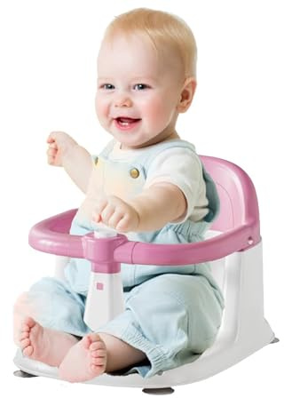 Stödstol för-Babybadkar – Badsits Med Suggrepp, Glidskydd för-Spädbarn Sitta Badkar, Konturformad Komfortram | för-Småbarnsbadsäkerhet, Badrumsgolvanvändning, Resevänlig Barntvättstöd