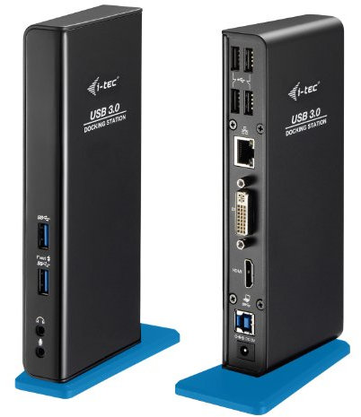 i-tec USB 3.0 Universal Laptop Docking Station for Windows and MacOS, Dual Video - HDMI and DVI, Gigabit Ethernet, Audio/Mic, 2x USB 3.0, 4x USB 2.0