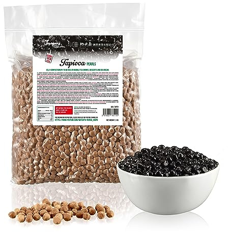 INSPIRE FOOD Tapioca Pearls for Bubble Tea - 3kg | Tapioca Boba Pearls | Perfect for Milk Tea, Iced Coffee, Iced Tea, Slush, Mixed Fruit Drinks