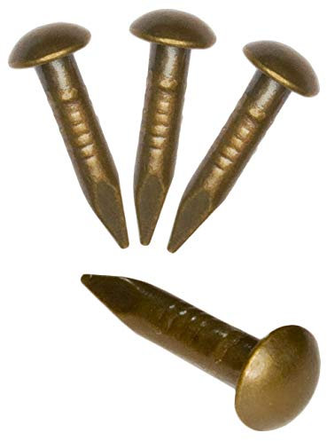 FUXXER® - 50x chiodi in ottone anticato, per mobili, ristorazione, legno, effetto ruggine vintage bronzo, effetto ruggine, 22 mm, 15 mm, 10 mm, 8 mm, diverse dimensioni e quantità