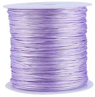 Nylonschnur, Haofy 100 m x 0,8 mm Nylon Schnurkabel Perlenstring, Makramee Faden Kabel für DIY Handwerk Machen Armbänder/Halskette/Rattail, Nylonfaden Satinschnur für Schmuckherstellung, Helles Lila