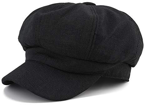 Gisdanchz Baskenmütze Damen Schwarz Schirmmütze Damen Cappy Sommerhut Barett Schiffermütze Baker Boy Mütze Ballonmütze Baskenmütze Barette Hut Schwarz