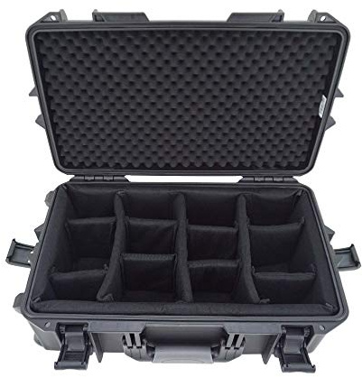 SINORA SIN-05834-23BK-D Transportkoffer Trolley, wasserdicht, mit variablen Trennwänden, 580x230x345mm