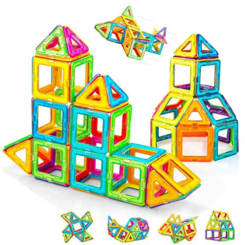 CONDIS Magnetische Bausteine 62 Teile, Magnetspiel STEM Magnetbausteine, kreatives Bildungs Spielzeug für Montessori Spielzeug Vorschule Lernen für Jungen und Mädchen ab 3 Jahre