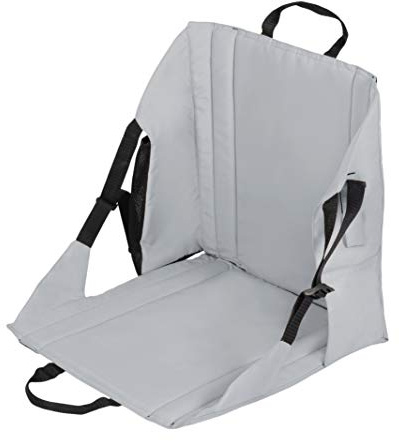 Gardenista Folding Stadium seat Cushion | Outdoor Compact Camping Chair with Backrest | Water Resistant Portable Beach Chairs With Storage | Lightweight Stadium Chair Seat Pad (Grey)