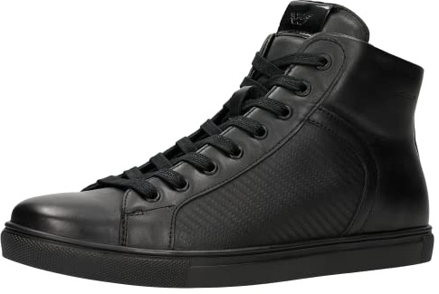 WOJAS - Sneaker Knöchelhoch | Turnschuhe für Männer | Schuhe aus Leder | Freizeitschuhe | Bequem | Schwarz 24026-71 - Gr. 42