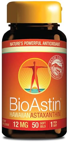 Nutrex, BioAstin Hawaiian Astaxanthin, 50 glutenfreie Softgels, 12mg Astaxanthin je Dosis, Sojafrei, GMO frei, Geschmacksneutral