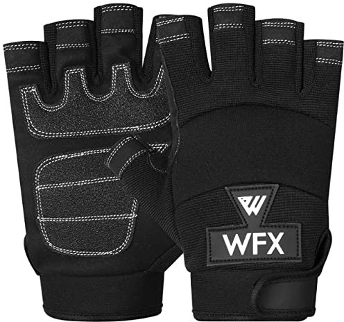 WFX Gants de travail de protection robustes avec paume rembourrée (Noire, L)