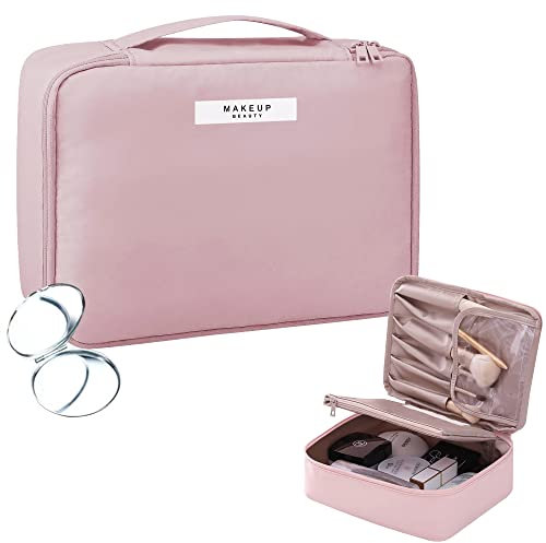 Dantolo Reise Kosmetiktasche Große Make-up-Tasche Schminktasche Kosmetiktasch Organizer für Damen und Mädchen(Rosa)