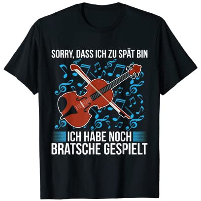 Bratsche Spielen Viola Musik Bratschist Orchester Violist T-Shirt