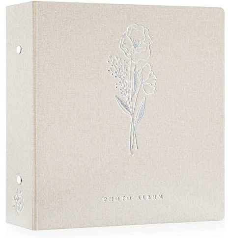 Lanpn Fotoalbum 10x15 1000, Extra Großes XXL Leinen Einstecken Einsteckalbum für Hoch und Querformat Fotos Bilder Beige