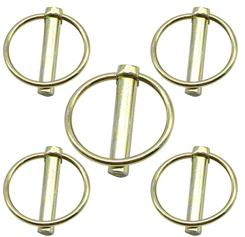 CEEYSEE 5 x 10 mm Lynch Pin Set, Stiftlänge 45 mm, verzinkter Karbonstahl-Befestigungselemente, Sicherheitsnadeln für Anhänger, Traktoren, Trolley, Rasenmäher (O.M10 x 45 mm)
