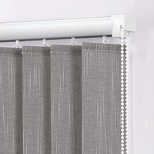 Cortina Lamas Verticales Opaca,Persianas Venecianas Verticales,Listones de 9cm,Persianas Venecianas Impermeable,para Puerta Corredera Ventana Francés,con Pesas y Cadena (W70xH150cm(28x59in))