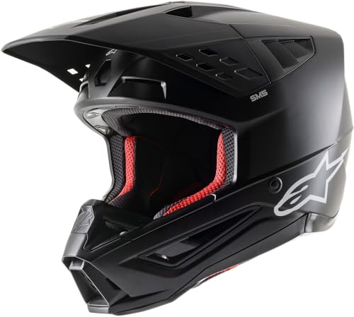 Alpinestars SM5 Solid Helmet, Lightweight Protection for MX Riders, M, Black Matte