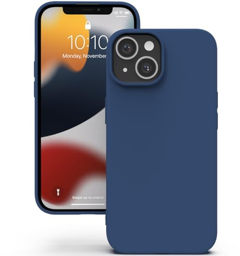 YATWIN Silicone Case for iPhone 13 Mini, Soft-Touch, Shockproof, DustProof, Antiskid Full Body Armour Phone Cover for Apple iPhone 13 Mini - Dark Blue