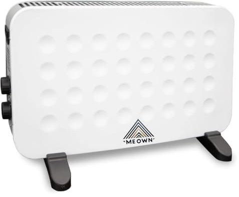 Meown Electric Convector Heater, Portable Electric Heater with 3 Heat Settings (750W/1250W/2000W) & Adjustable Thermostat, Silent Room Radiator with Overheat & Tip Over Protection for Home & Office