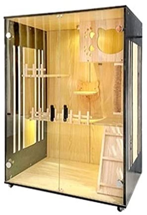 Katzenhaus katzenvilla Cat Villa Platte Seite transparent Luxus Katzenhaus Katzen Brutkäfig Katzenausstellungsschrank Katzenbett Cat Haustier Schrank Katzenraum Katzenhütte