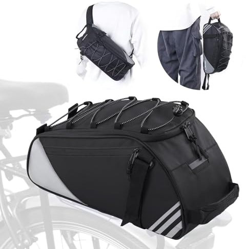 BRO wasserdichte Fahrradtaschen für Gepäckträger, Fahrrad Gepäckträgertasche mit reflektierenden Streifen - die perfekte Rücksitztasche für Reisen und Pendeln