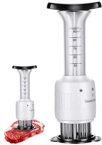 Utensile batticarne – siringa per alimenti, siringa per marinata di carne, strumenti per la cottura degli aghi per la marinatura della carne, batticarne in acciaio inox, iniettori di sapore per carne,