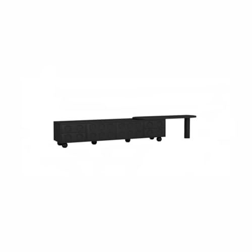 SFANIIX Console Multimediale Moderna Mobile TV a scomparsa moderno semplice in stile retrò nero Mobile TV di fascia alta for soggiorno per Soggiorno Camera da Letto(180X40X40CM)