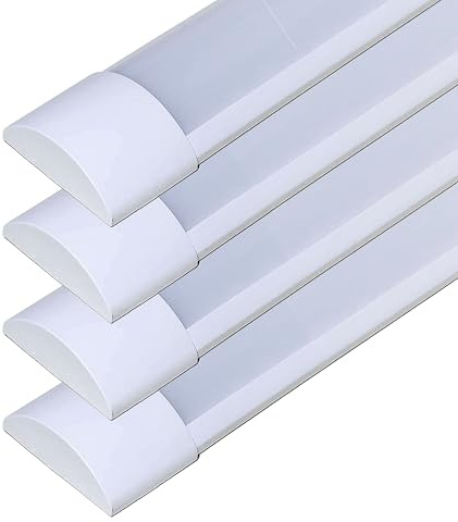 ZONE LED Set - Lichtleiste, 150cm, 50W, 6000 Lumen, Tageslicht 4000K, IP20, 120 lm/W, Röhrenlampe, Langfeldleuchte, Kellerleuchte, Kein Flackern, Innenmontage (4-er Pack)