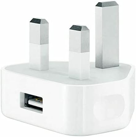 White Usb Plug For Iphone Uk 3 Pin Adapter Wall Plug- Charger Phone Mains Chargers Compatible With Other Mobiles/Iphone/Samsung/Ipads