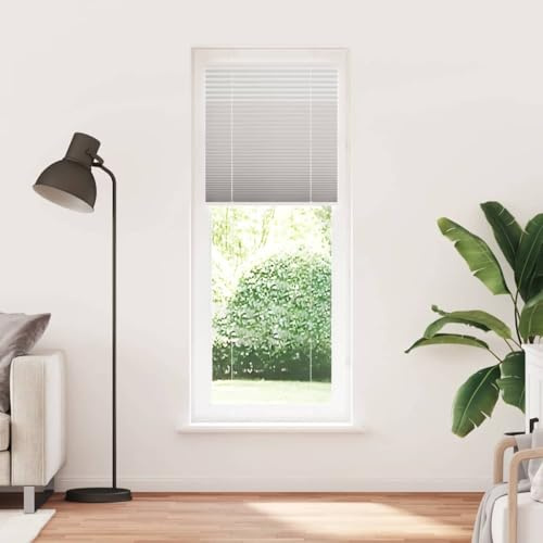 vidaXL Store plissé Gris Clair 70x200 cm Largeur du Tissu 69,4 cm, Store plissé de fenêtre, Store accordéon, Store plissé de véranda, Plisse Aveugle