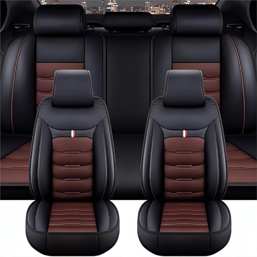 PAPEP Auto Sitzbezüge für BMW 2er F45 Active Tourer 2014-2022 2023, 5 Sitzer Leder Autositzbezüge Sets Sitzschoner Vorne Hinten Wasserdicht Sitzauflage Schonbezug,D/Black-Coffee