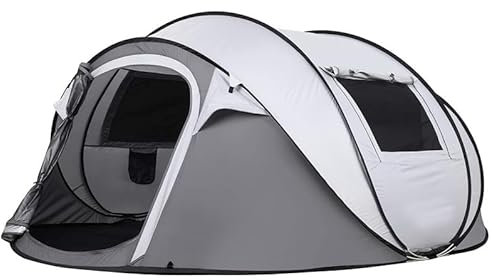 Instant Pop Up Campingzelt für 5-6 Personen Automatische Einrichtung Wasserdichtes Familien-Kuppelzelt mit 2 Belüftungsfenstern Leichter tragbarer Sonnenschutz für Outdoor Strand Camping