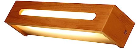 Operitacx LED Wandleuchte Badezimmer 35cm Holz Modern Schminktischleuchte Spiegelbeleuchtung Warmweiß Wasserfest Antibeschlag für Bad Flur Treppenhaus