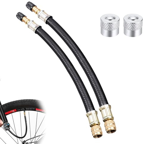 Forbabe 2 Universal Ventilverlängerung Autoventil 180mm Flexible Tire Valve | Extenders Reifenventil Verlängerung Fahrrad Ventile Adapter mit Ventilkappe