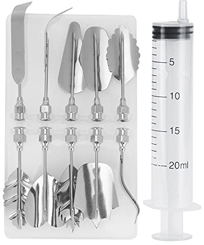 NDNCZDHC Cake Decorating Syringe Set, 10 Nozzles, Cookie Press Maker, Biscuits Mold Icing Frosting Piping kit, Deviled Egg Filler Tool