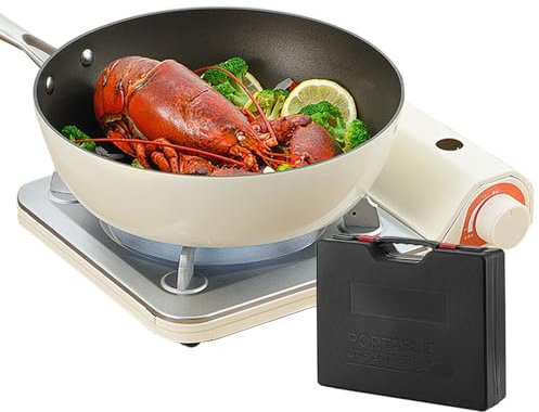 Cuisinière portable – Four de camping à gaz, réchaud extérieur léger | Brûleur pliable avec flamme réglable, compact et durable pour les sacs à dos, la randonnée, la cuisine en déplacement et les