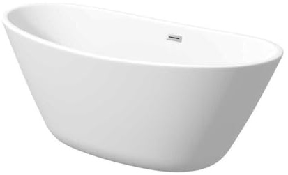 MILANO 1500x750mm Double Ended Freestanding Slipper Bath Black Overflow
