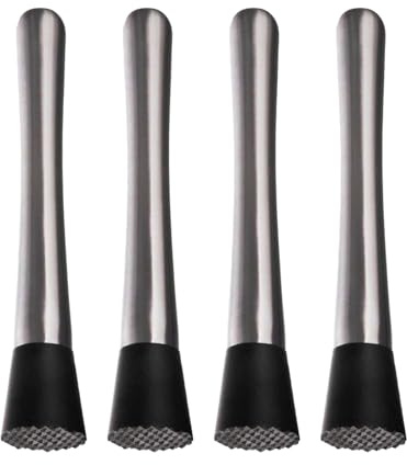 4 Stück Cocktail Stößel, Edelstahl Stößel Cocktail Zubehör Barstößel, Ice Crusher Eiscrusher für Küche, Stampfer Küche Mixer CocktailstößEl Zum Debuggen Köstlicher Cocktails Getränke Säfte