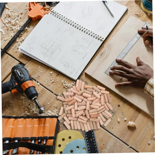 ABOOFAN 300 pièces Chevilles Bois Naturelles pour Meubles et Réparations Goujons Bois Massif pour Bricolage et Menuiserie