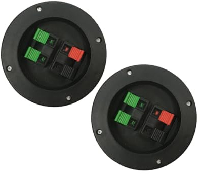 iplusmile Morsettiera per Altoparlanti Connettori a Vite, Accessorio per Casse Acustiche 2 Pezzi, in Plastica, 4 Porte, Facile da Installare