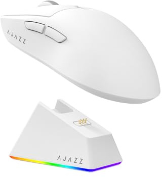 AJAZZ AJ139 V2 MC Wireless Gaming Mouse, PAW3311 Sensor, 24K DPI, 2.4G/USB-C/BT, 500mAh Battery, Ultra-Light 66g, RGB Magnetic Charging Base, 80 Million Clicks Life, Compatible with PC and Mac